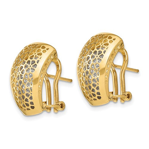 Leslie's 14K Two-tone Polished D/C Omega Back Earrings