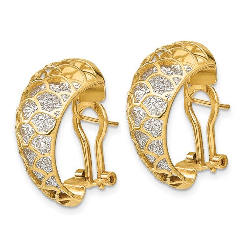 Leslie's 14K Two-tone Polished D/C Omega Back Earrings