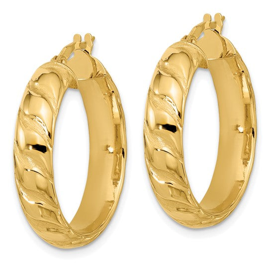 Leslie's 14k Polished and Twisted Hoop Earrings