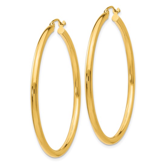 Leslie's 14k Polished 2.5mm Lightweight Tube Hoop Earrings