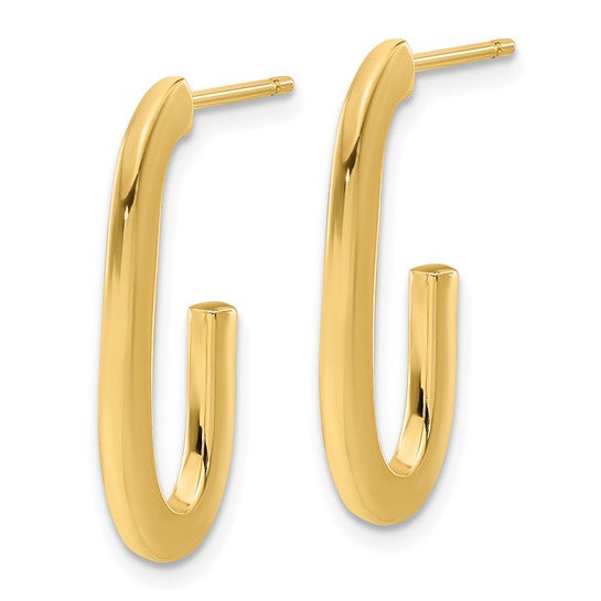 Leslie's 14K Polished Modern J-Hoop Earrings