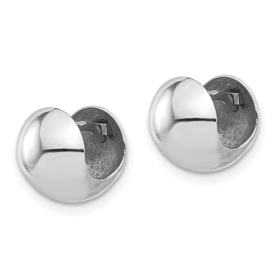 Leslie's 14K White Gold Polished Round Huggie Earrings