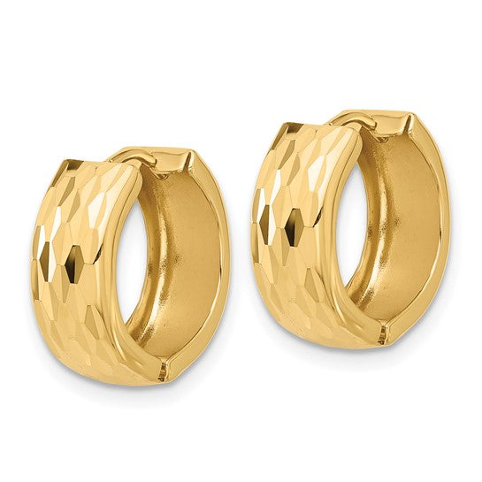 Leslie's 14K Diamond-Cut Hinged Huggie Earrings