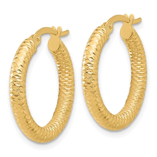 Leslie's 14K Diamond-Cut Round Hoop Earrings