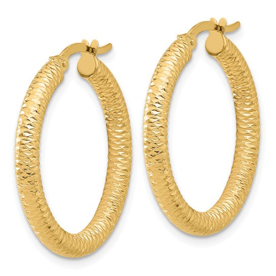 Leslie's 14K Diamond-Cut Round Hoop Earrings
