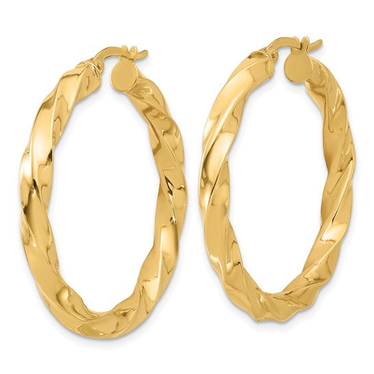 Leslie's 14K Polished Twisted Hoop Earrings