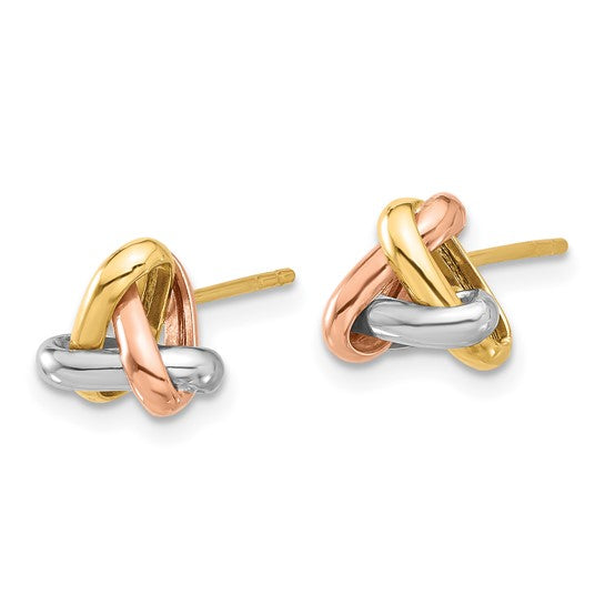 Leslie's 14K Tri-color Polished Love Knot Post Earrings