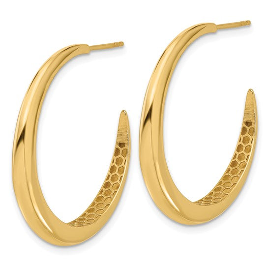 Leslie's 14K Polished J-Hoop Post Earrings