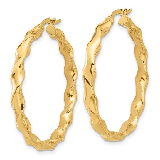 Leslie's 14K Polished Twisted Hoop Earrings