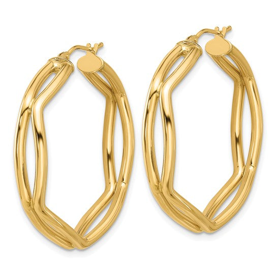 Leslie's 14K Polished Geometric Hoop Earrings
