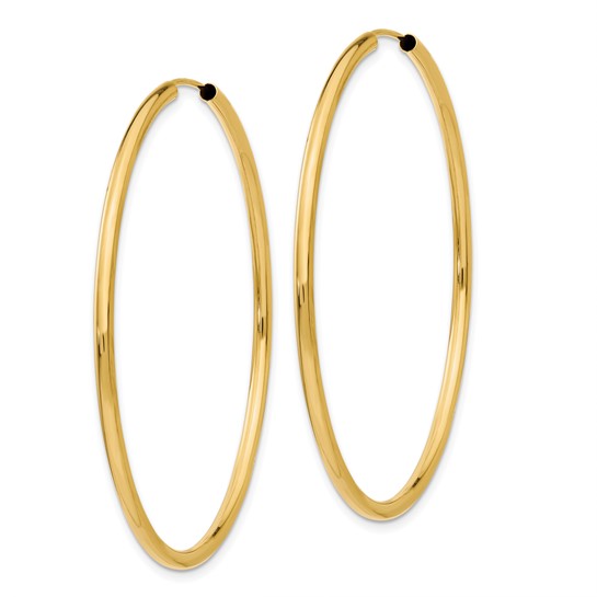 Leslie's 14k Polished Round Endless 2mm Hoop Earrings