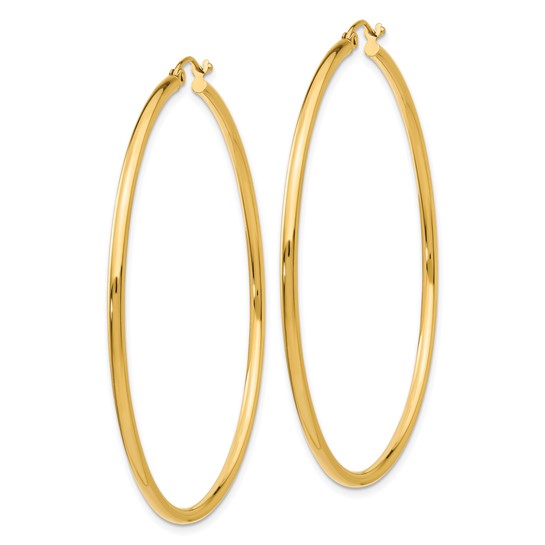 Leslie's 14k Polished 2x55mm Polished Hoop Earrings