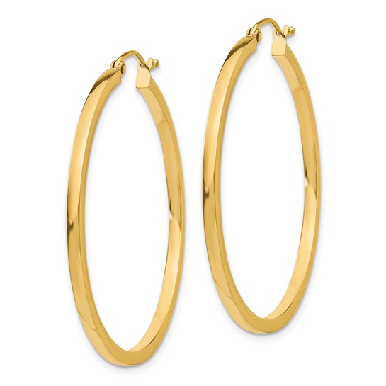 Leslie's 14k 2mm Square Tube Hoop Earrings