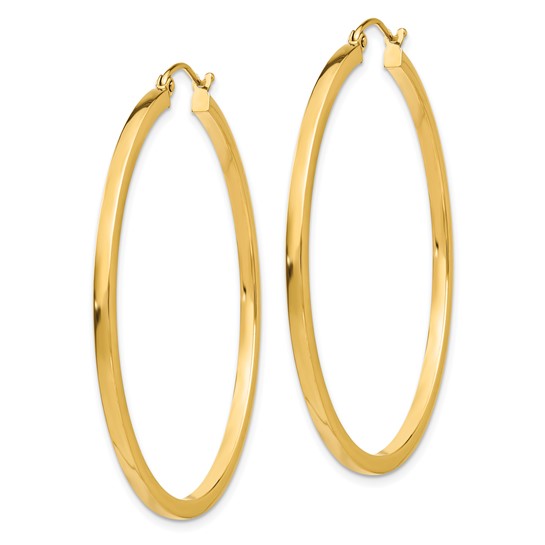 Leslie's 14k 2mm Square Tube Hoop Earrings