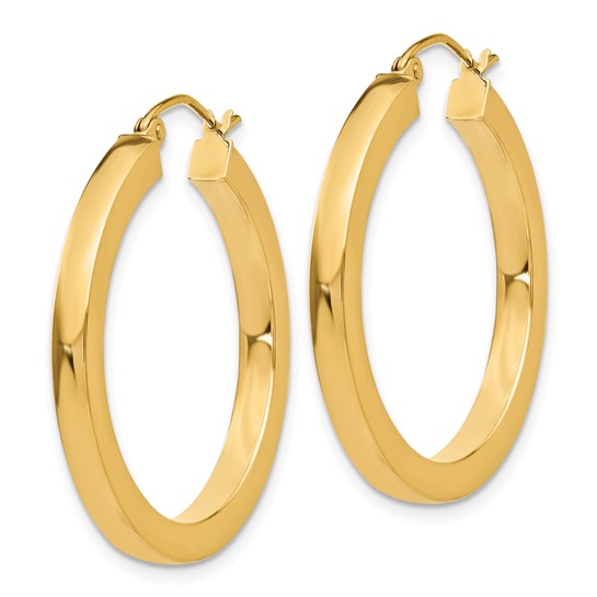 Leslie's 14k 3mm Polished Square Hoop Earrings