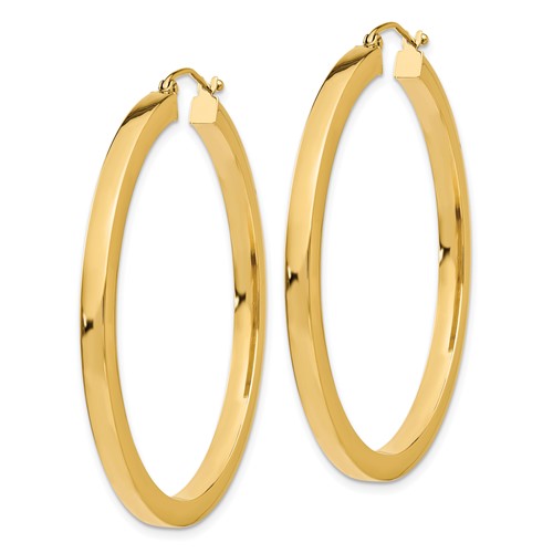 Leslie's 14k 3mm Polished Square Hoop Earrings