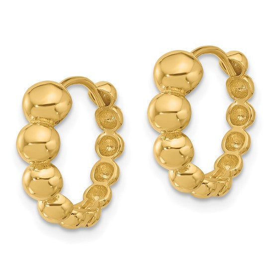 Leslie's 14K Polished Beaded Hoop Earrings