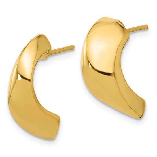 Leslie's 14K Polished Hollow J-Hoop Post Earrings