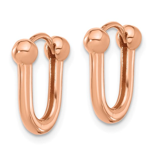 Leslie's 14K Rose Gold Polished Hinged Hoop Earrings