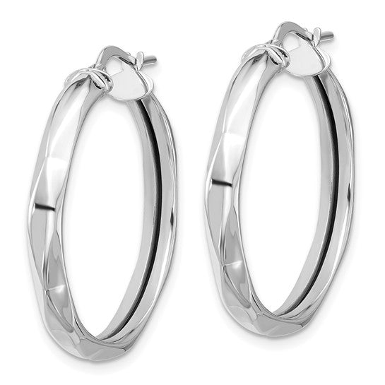 Leslie's 14K White Gold Polished Round Hoop Earrings