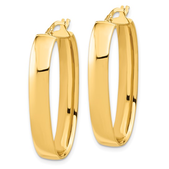 Leslie's 14K Polished Oval Hoop Earrings