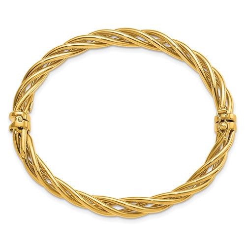 Leslie's 14K Polished Twisted Hinged Bangle