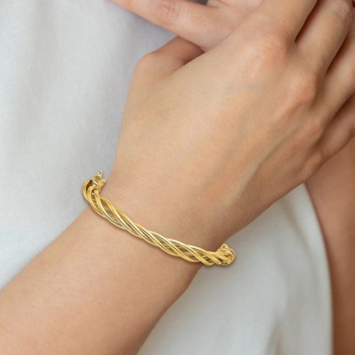 Leslie's 14K Polished Twisted Hinged Bangle