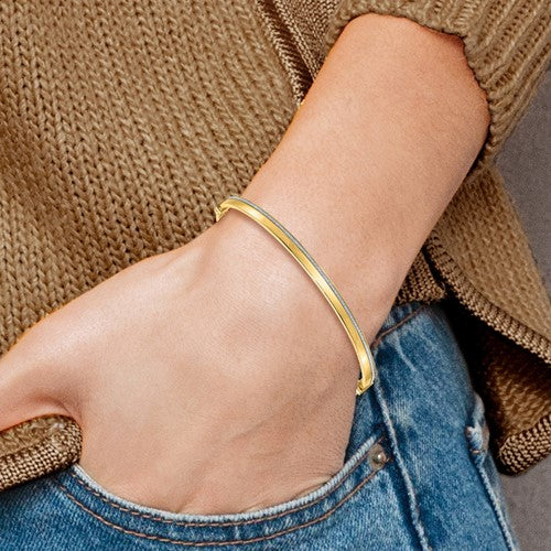 Leslie's 14K Polished Glimmer Infused Hinged Bangle