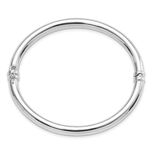 Leslie's 14K White Gold Polished D/C Hinged Bangle