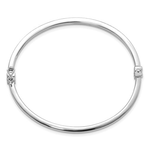 Leslie's 14K White Gold Polished D/C Hinged Bangle