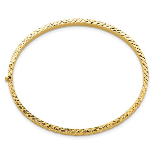 Leslie's 14K Polished D/C Hinged Bangle