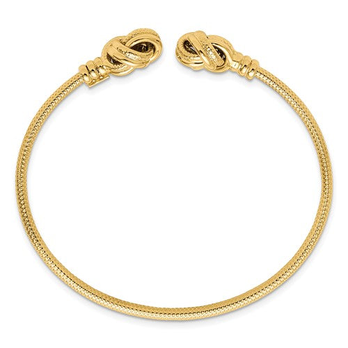 Leslie's 14K Polished and Textured Love Knots Cuff Bracelet