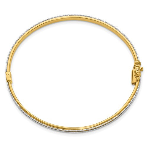 Leslie's 14K Two-tone Polished and D/C Hinged Bangle