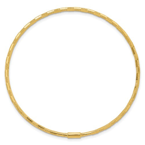 Leslie's 14k Polished and Laser-cut Slip-on Bangle
