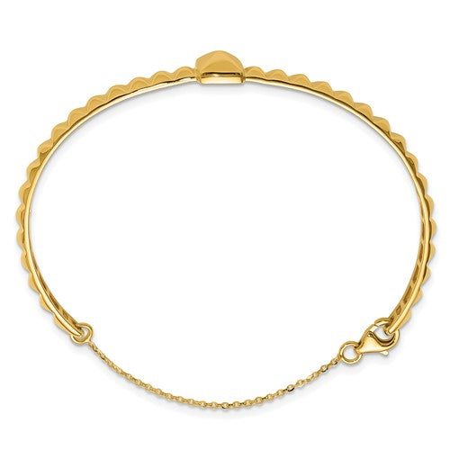 Leslie's 14K Polished Faceted with Chain Bangle
