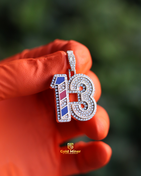 Barber Pole Number 13 Pendant