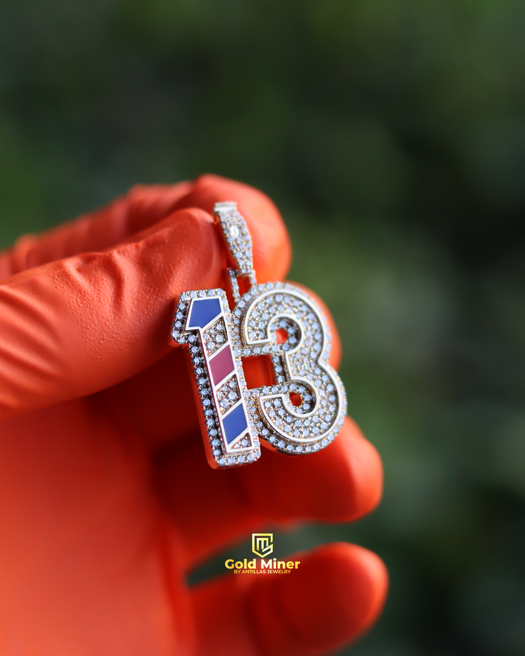 Barber Pole Number 13 Pendant