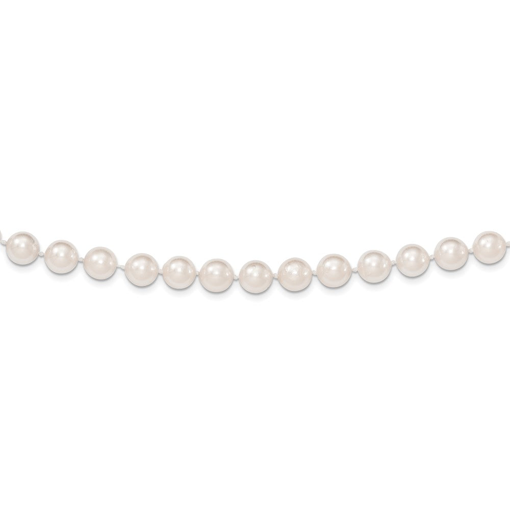 14K 8-9mm Round White Saltwater Akoya Cultured Pearl 24in Necklace