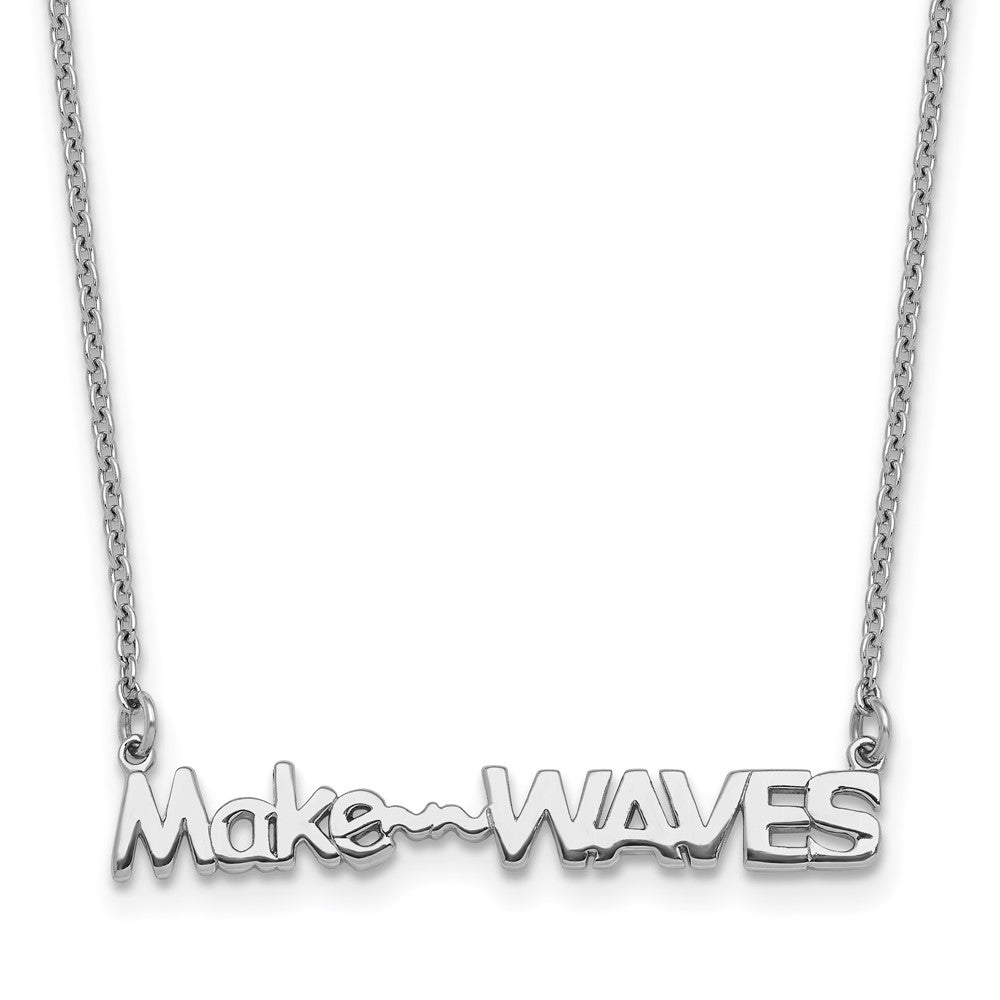 Sterling Silver Rhodium-Plated 'Make Waves' 16 +1.5in Necklace