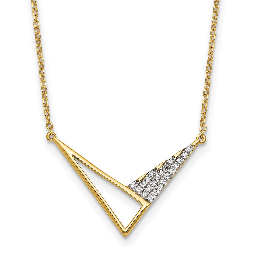 14K Polished Diamond Geometric Fashion Necklace