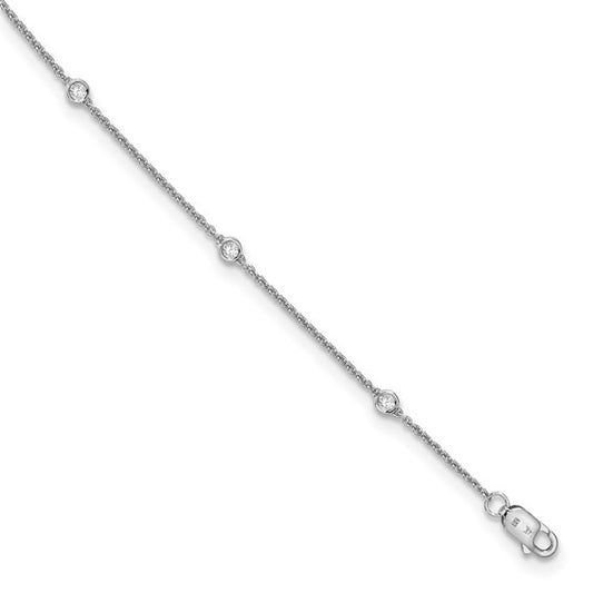 True Origin 14K White Gold 1/6 carat Lab Grown Diamond VS/SI D E F 7 Station 7 Inch Bracelet