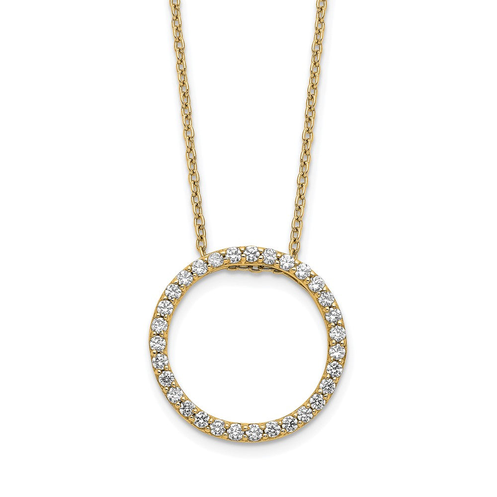 14k Diamond Circle 18 inch Necklace