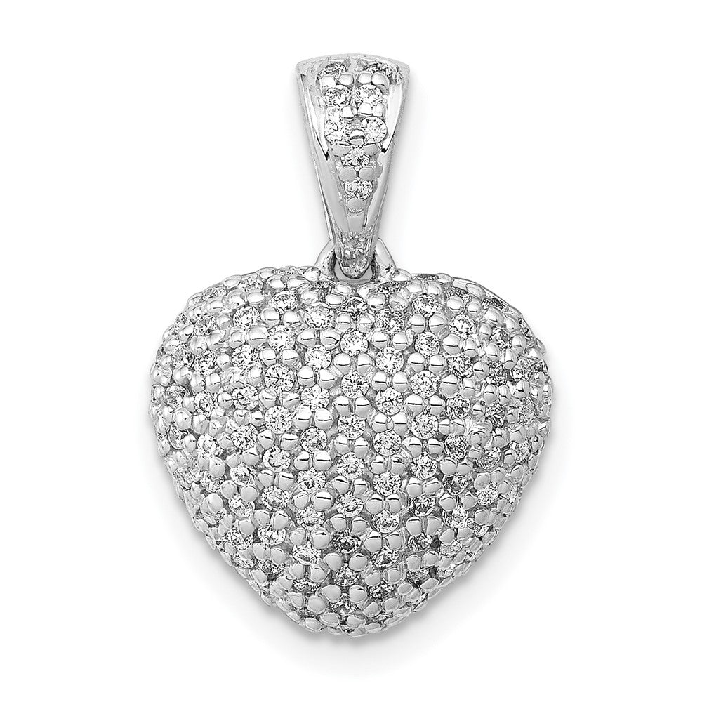 14k White Gold 3/8ct. Diamond Heart Pendant