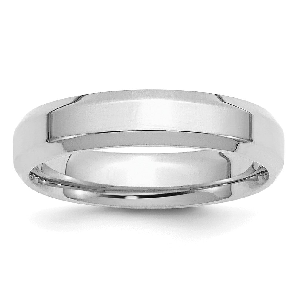 Sterling Silver Rhodium-plated 5mm Bevel Edge Size 5.5 Band