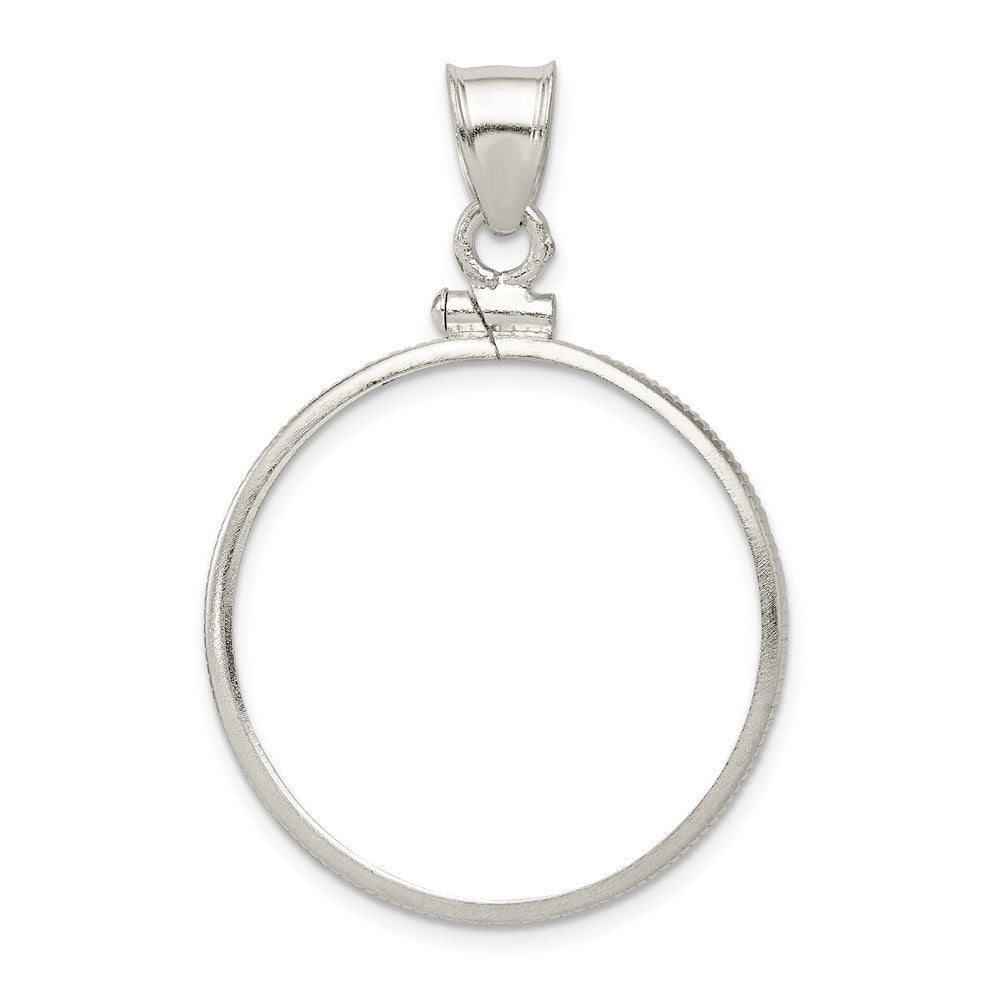 Sterling Silver 26.4 x 1.8mm Susan B. Anthony Screw Top Coin Polished Bezel