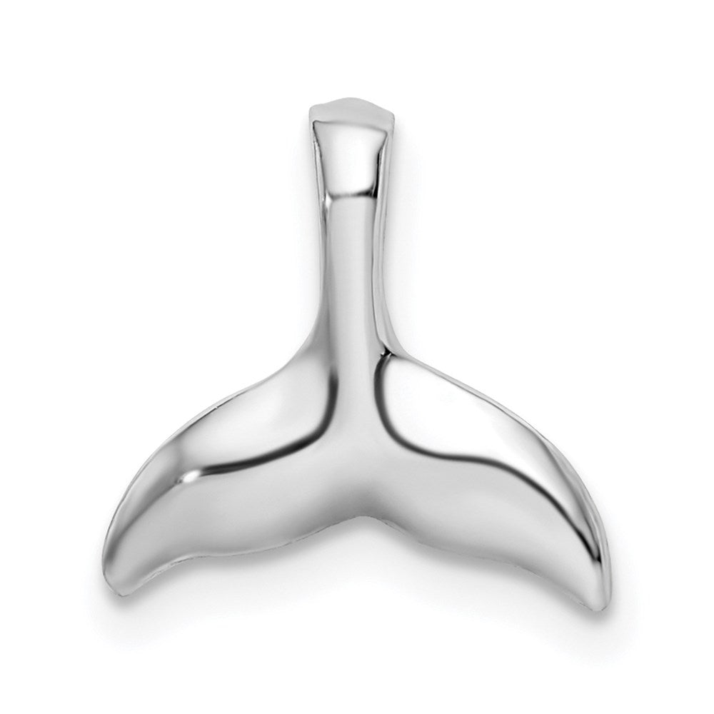 Sterling Silver Rhodium-plated Polished Mini Whale Tail Slide