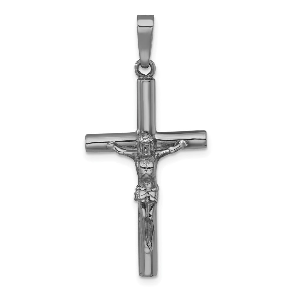 Sterling Silver Ruthenium Finish Polished Crucifix Pendant