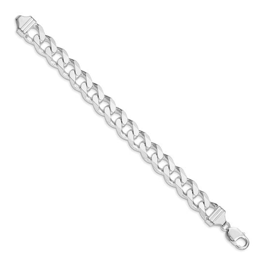 Sterling Silver Rhodium-plated 13mm Curb Chain