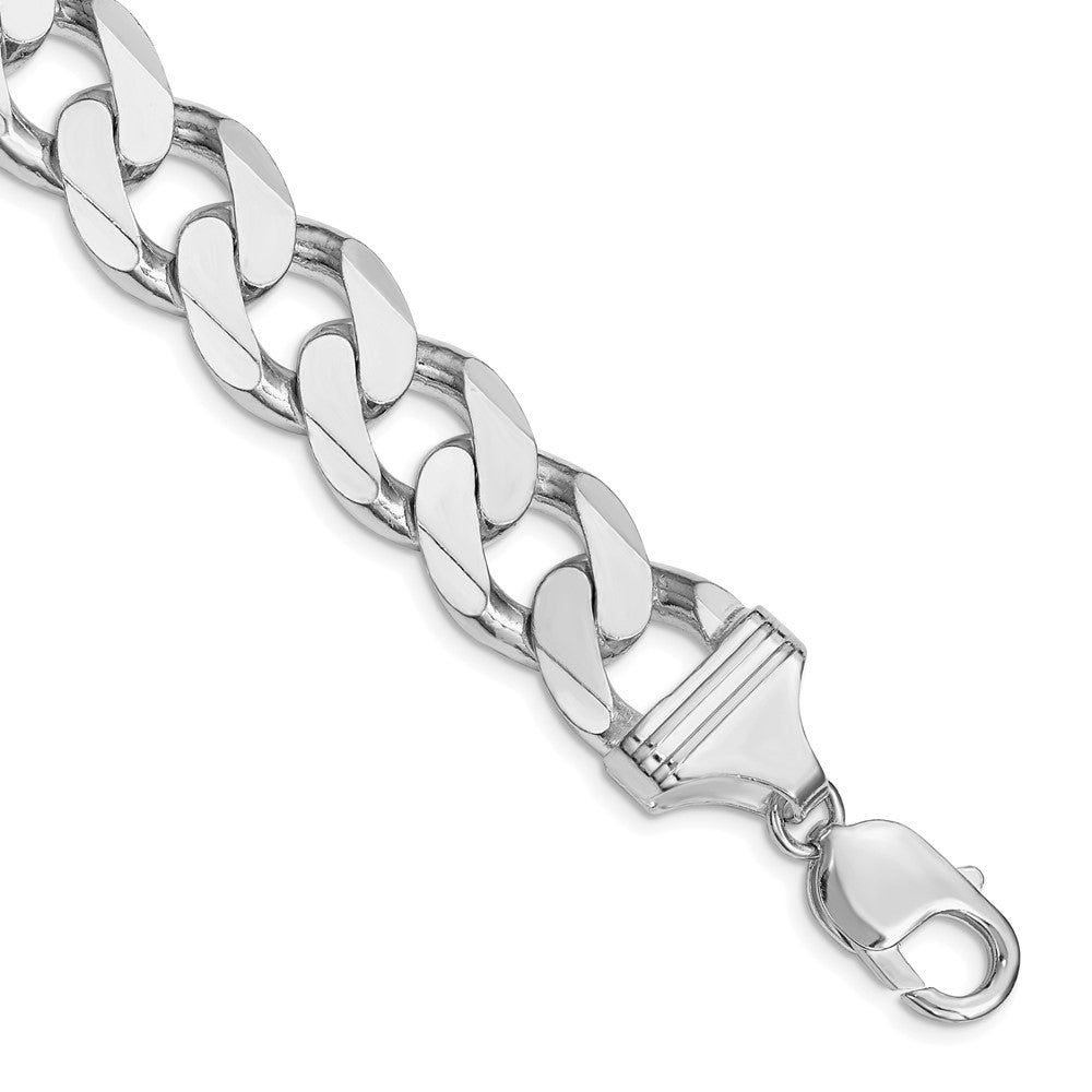 Sterling Silver Rhodium-plated 14.5mm Curb Chain
