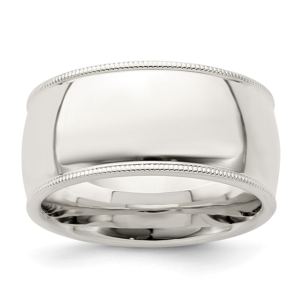 Sterling Silver 10mm Comfort Fit Milgrain Size 8.5 Band